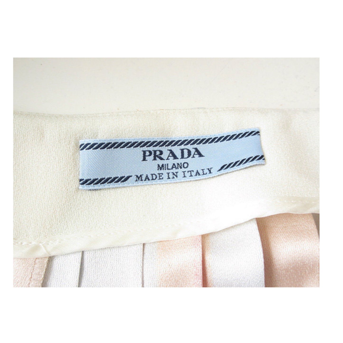 Prada Multi Color Vertical Stripe Pleated Skirt