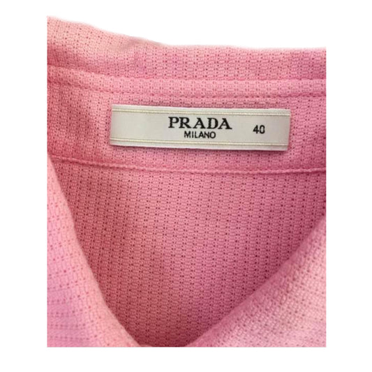 Prada Cotton Textured Button Down LS Blouse