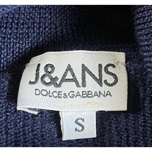 Dolce & Gabbana Jeans Brand Logo Turtleneck Knit LS Top