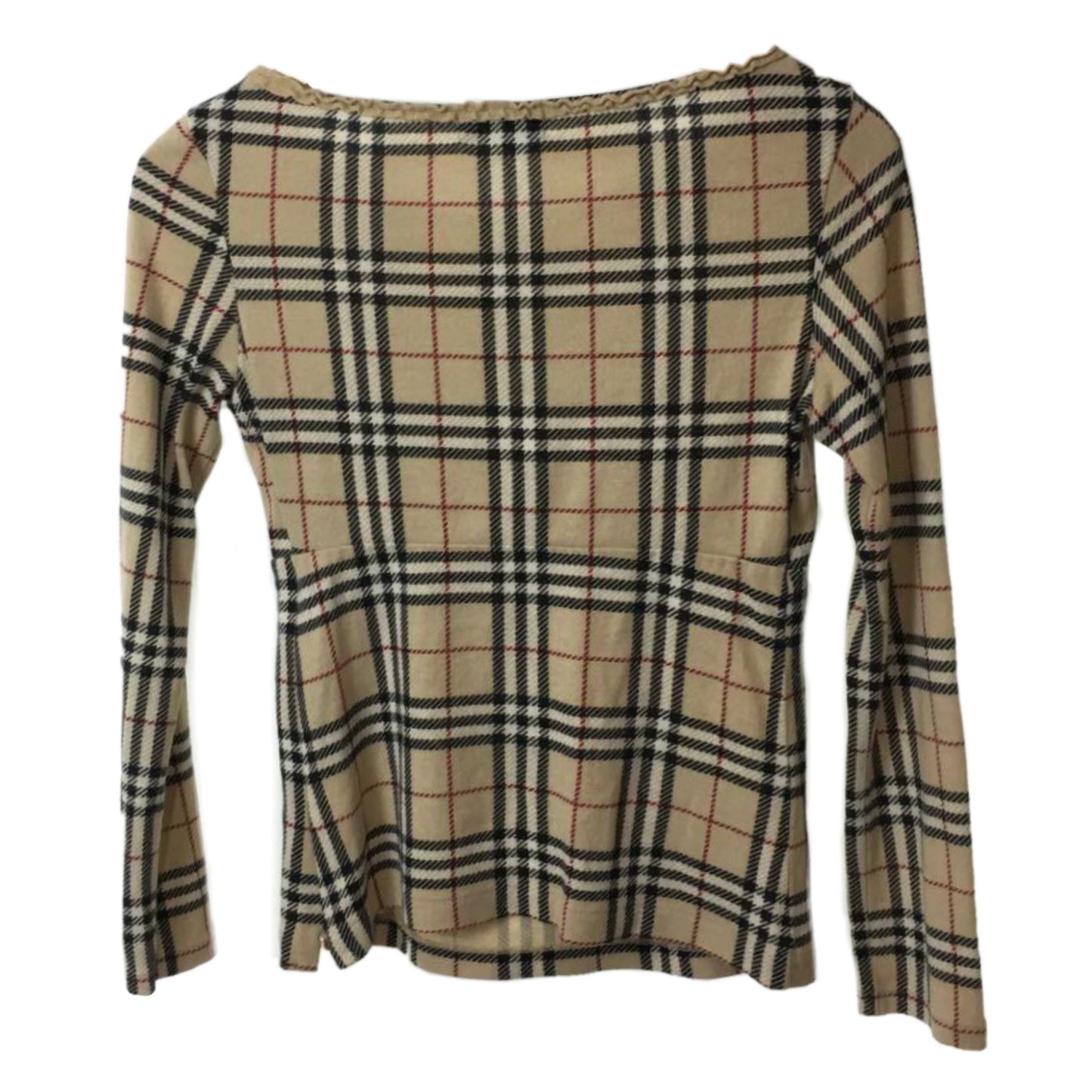Burberry Blue Label Nova Check LS Scoop Neck Top