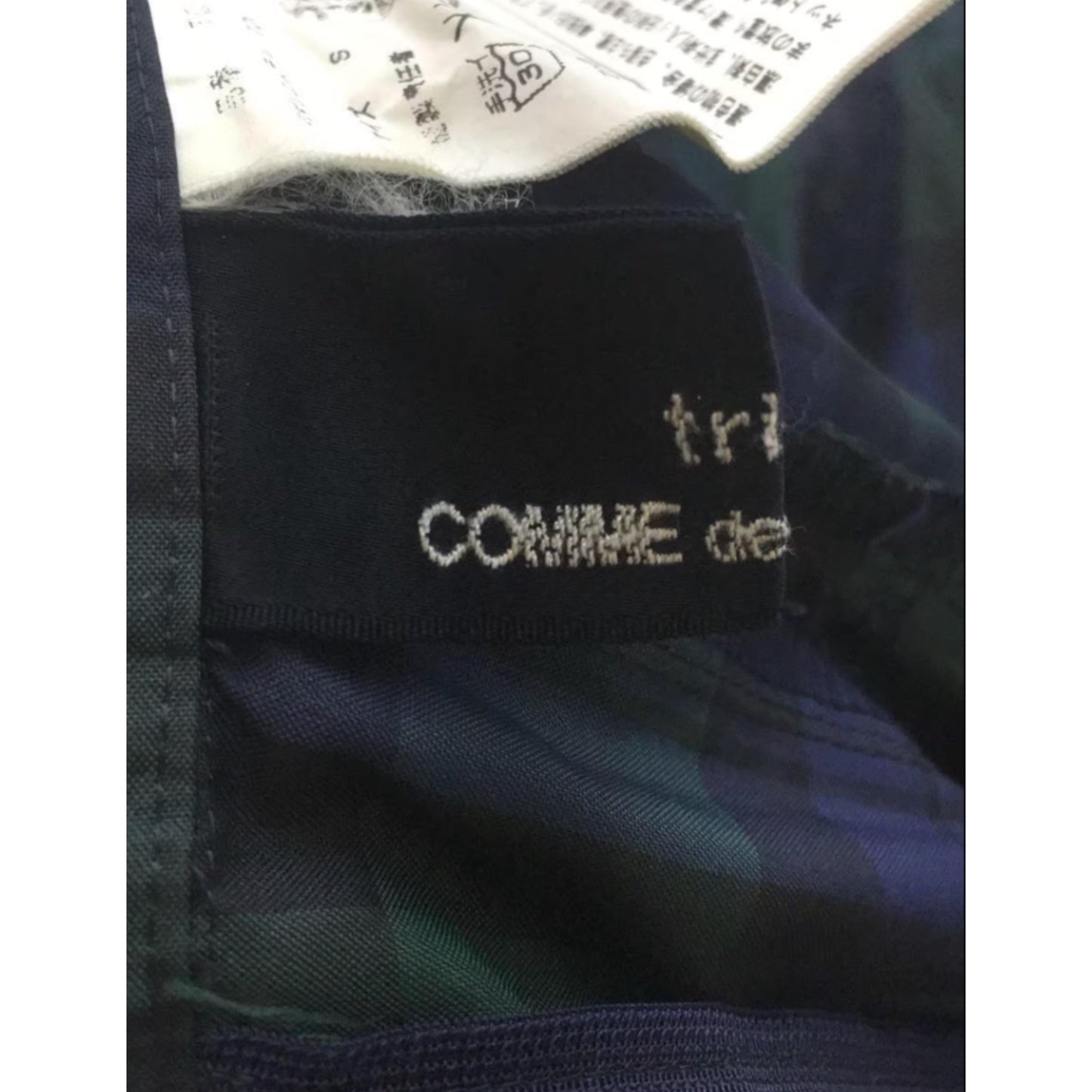 Tricot Comme Des Garcons Plaid Nylon Midi Pleat Skirt