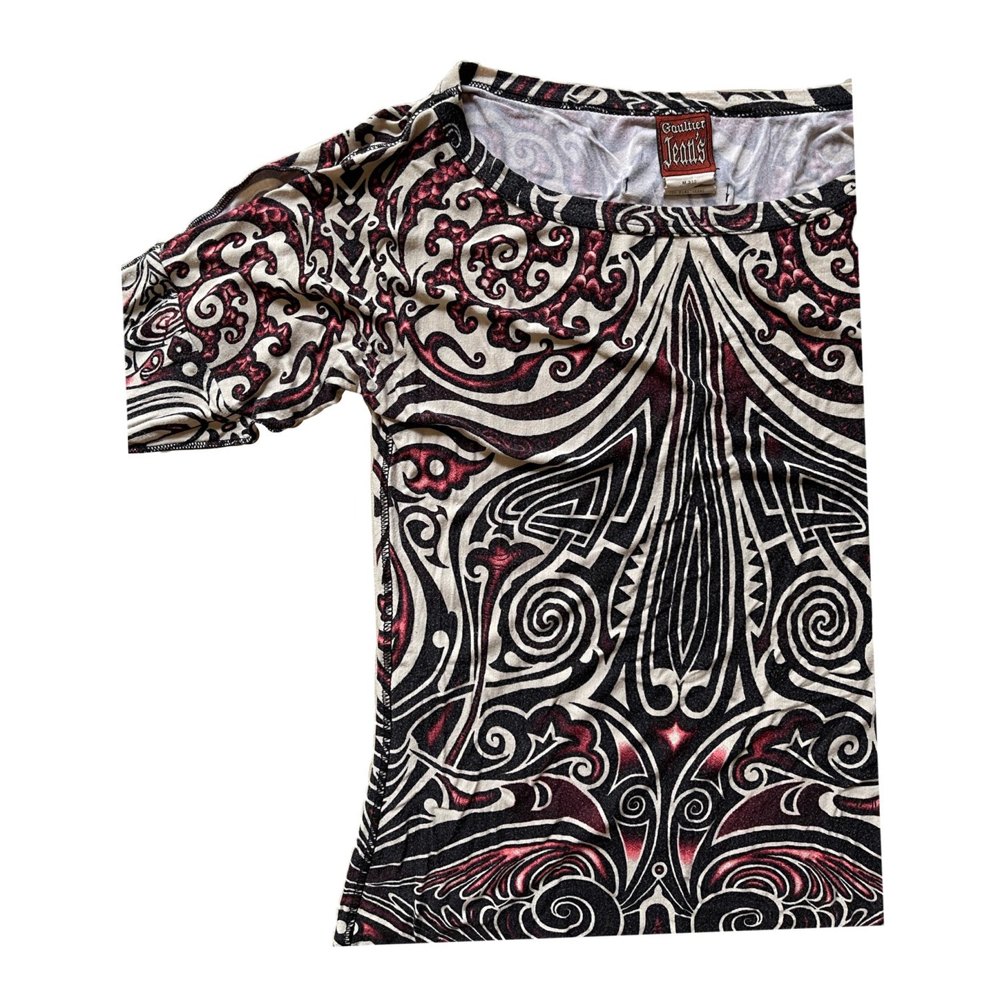Jean Paul Gaultier SS96 Print Tie Up LS Top
