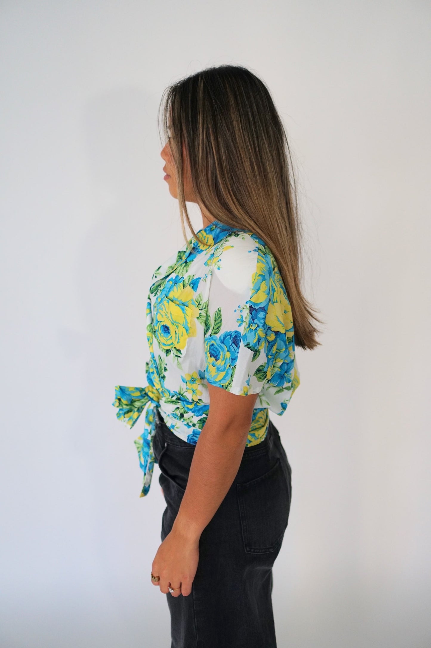 Christian Dior Sports Floral SS Wrap Blouse