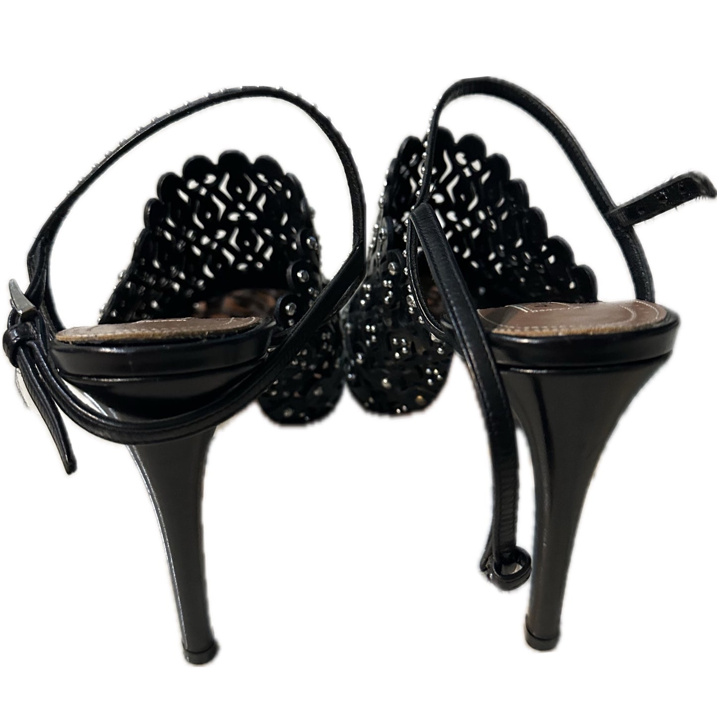 Alaia leather Laser Cut Studded Heels Sz 38