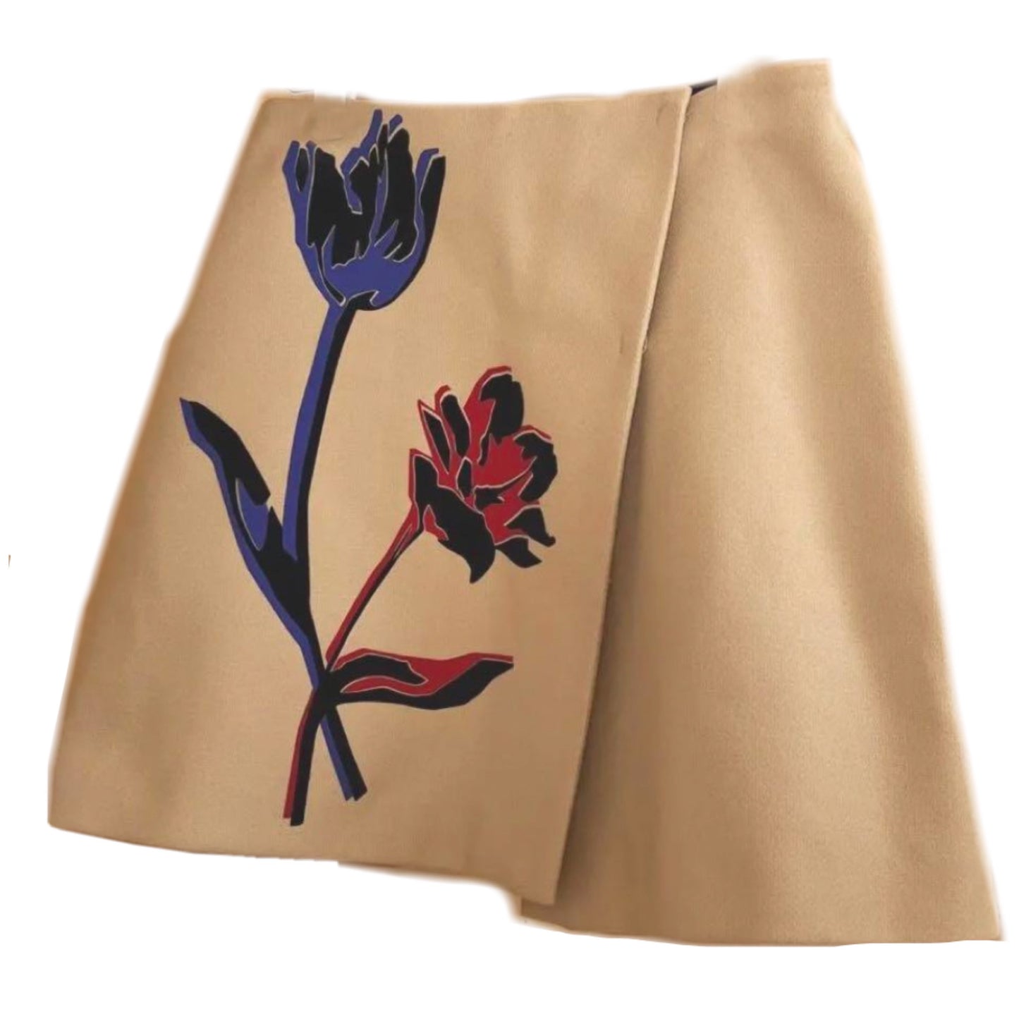 Sportmax Code Floral Print Wrap Beige Skirt