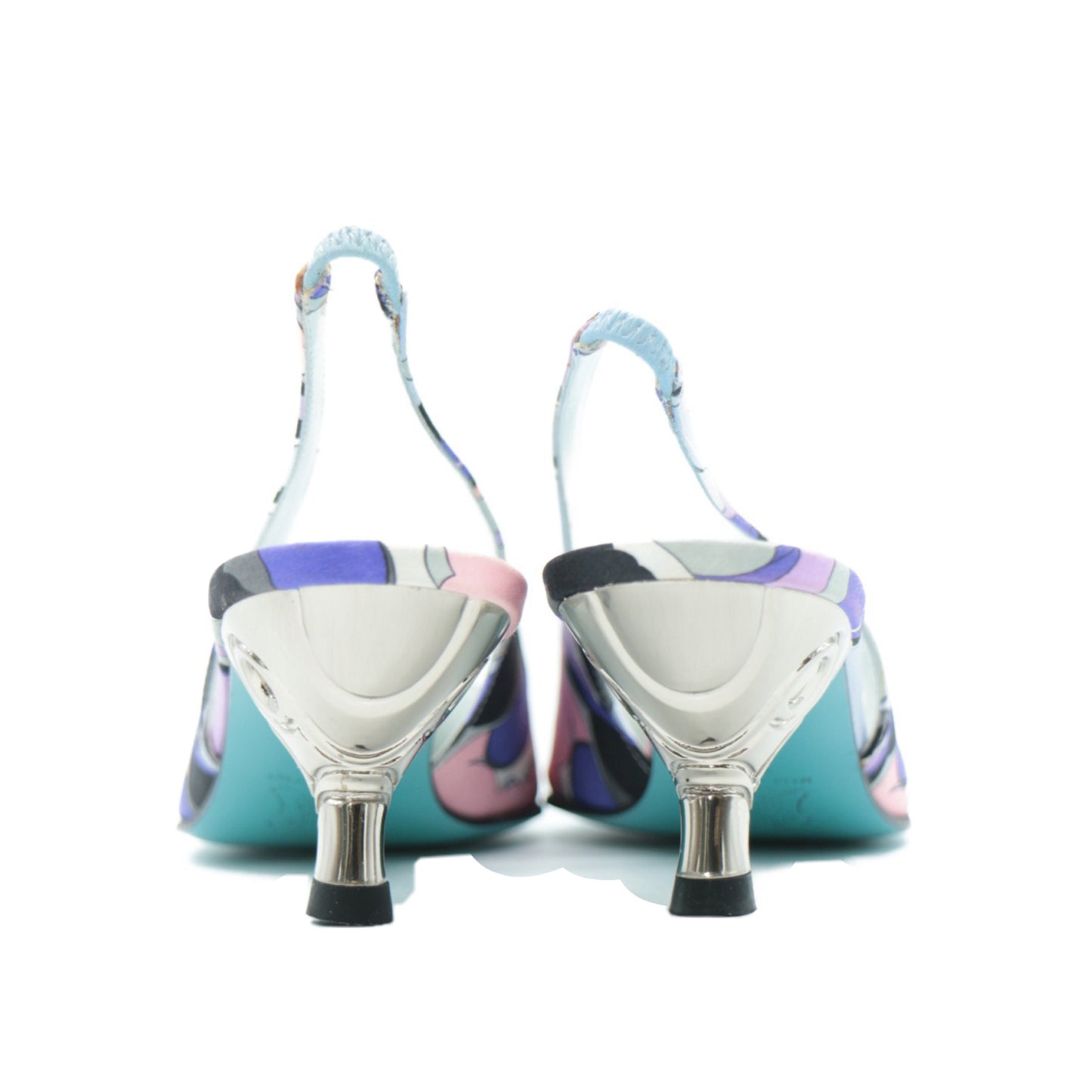 Emilio Pucci Satin Printed Kitten Heels