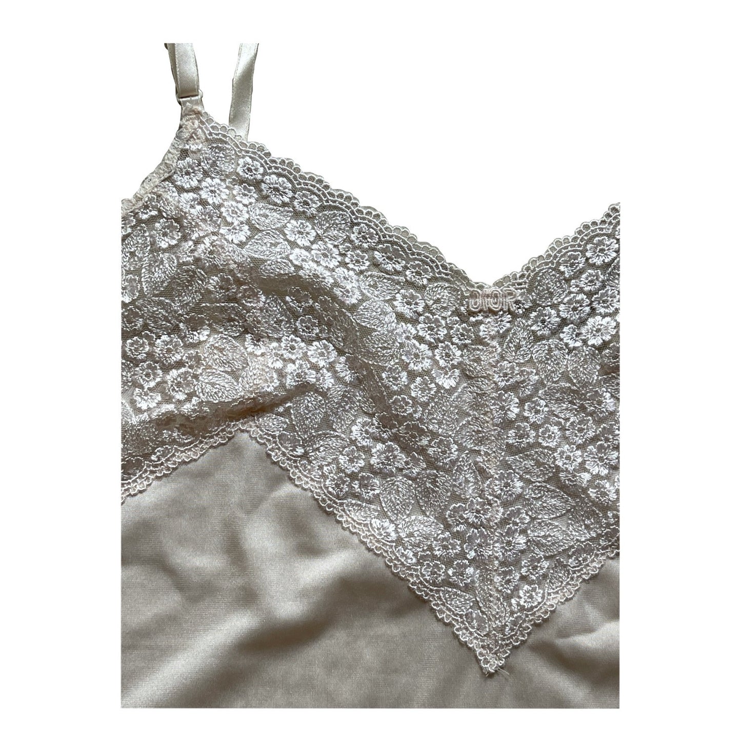 Christian Dior Lace Logo Ivory Nightie Cami