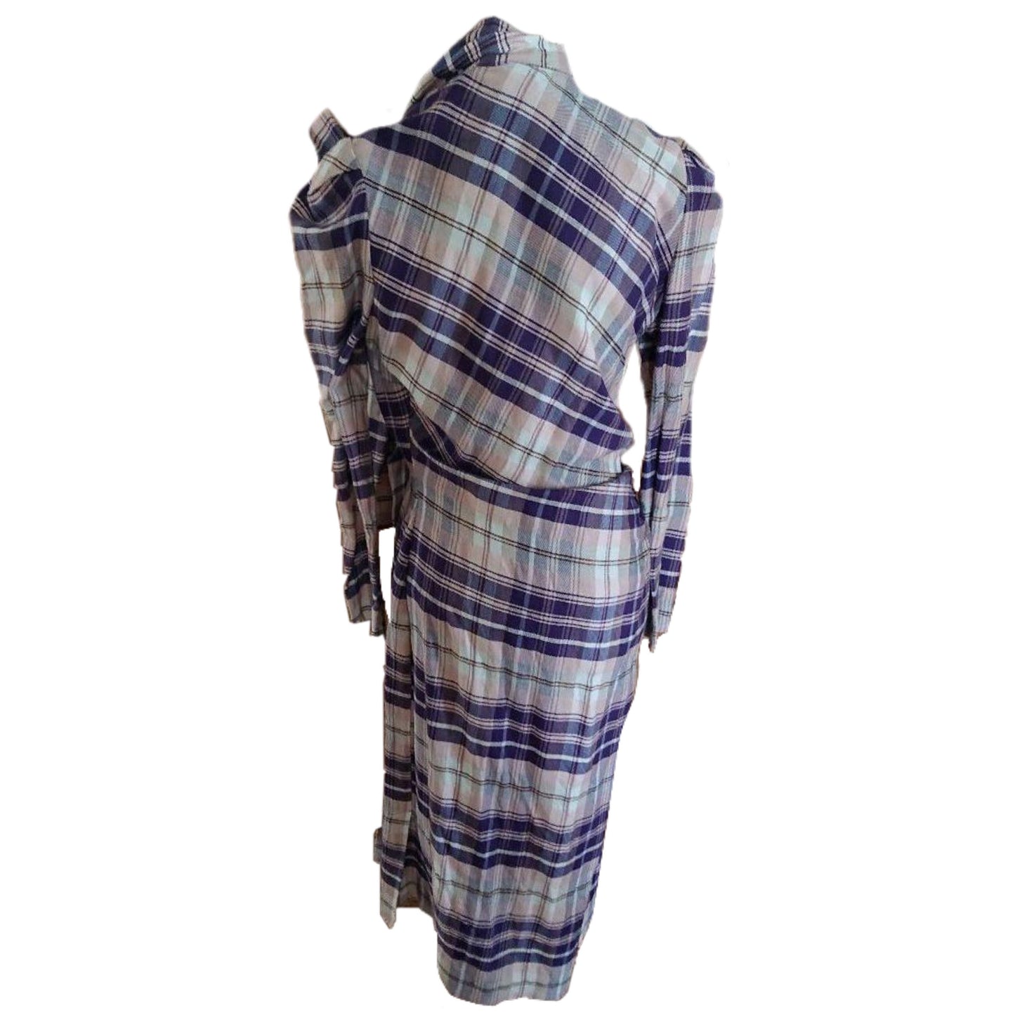 Vivienne Westwood Red Label Plaid Checkered Puff LS Tie Neck Coat