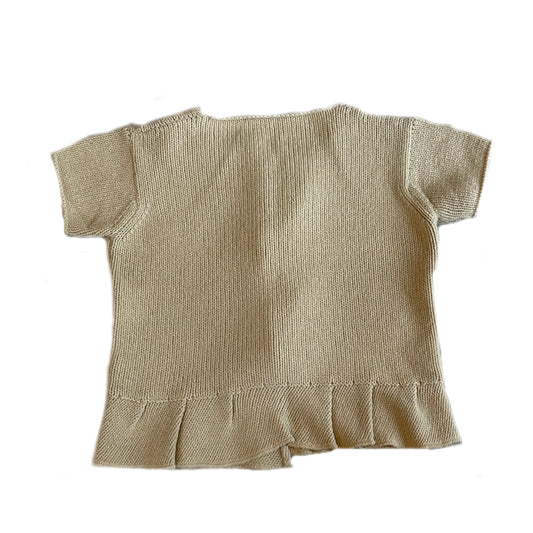 Marni Wool Knit Peplum Floral Button SS Cardigan