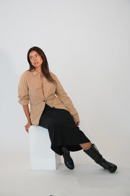 Jil Sander Nude Beige Keyhole Blazer Jacket