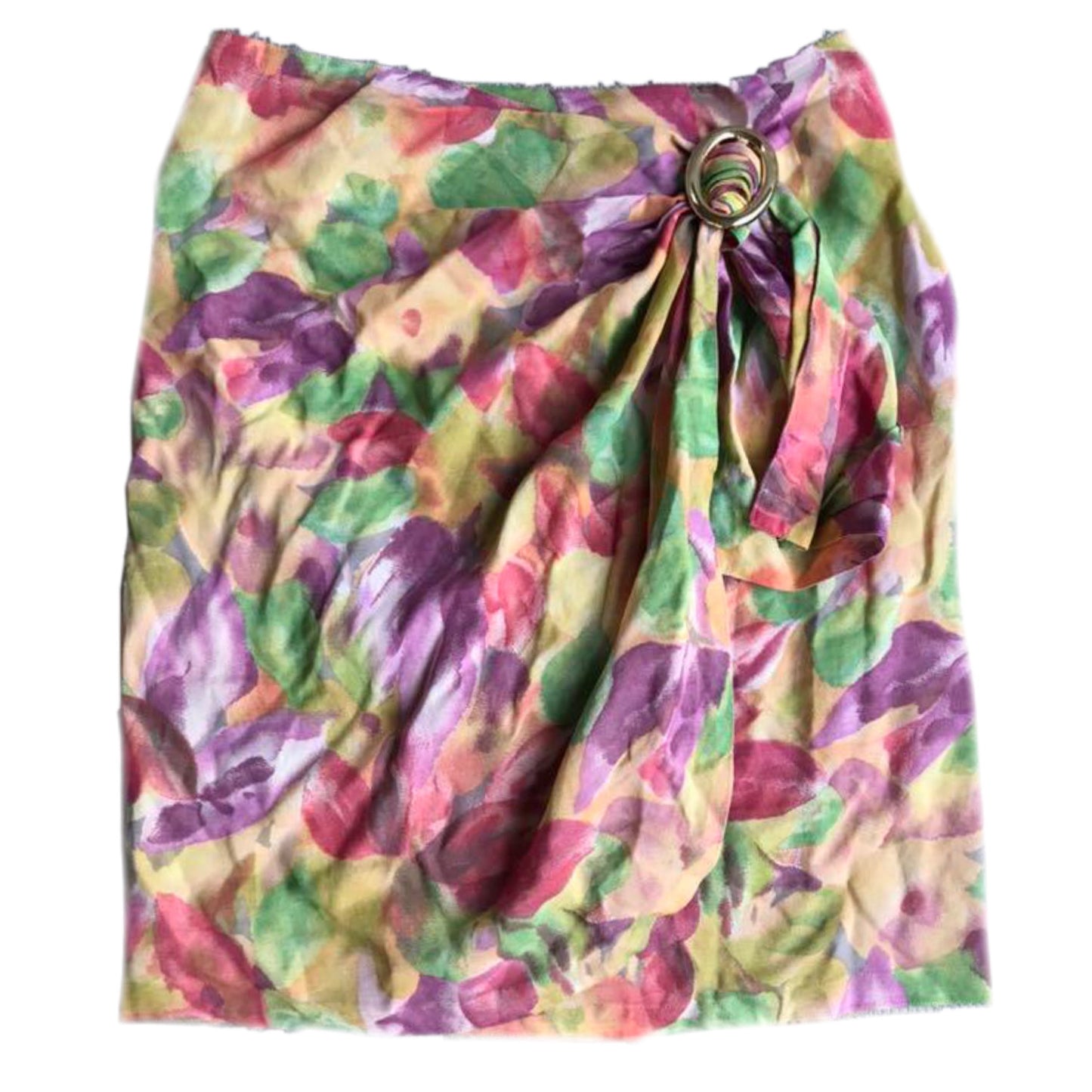 Christian Dior Floral Button Back Buckle Wrap Skirt Set