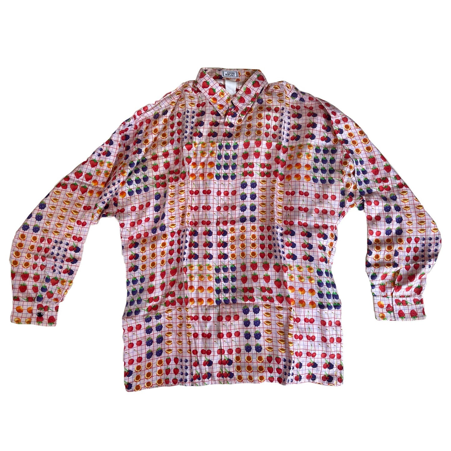 Versace Jeans Couture Fruit Checkered Silk Blouse
