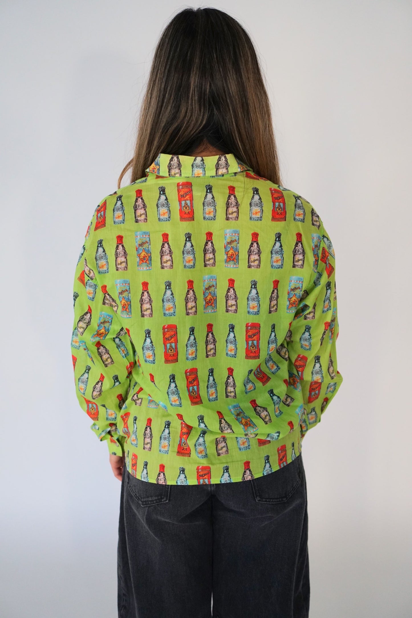 Versace Jeans Couture Multi Bottle Button Down LS Shirt