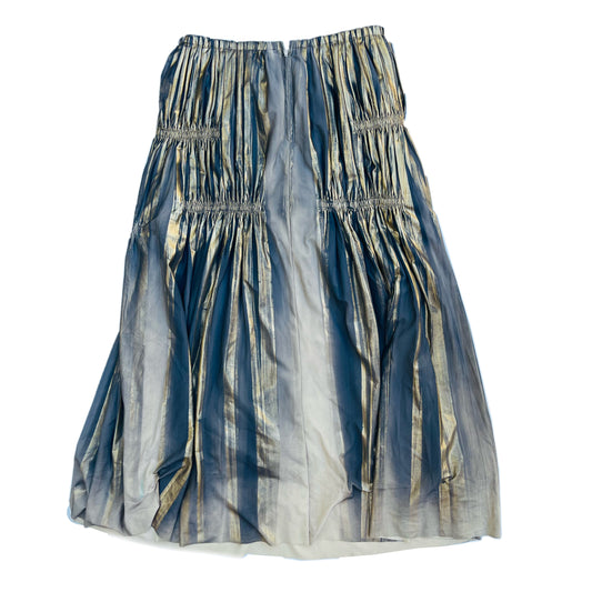 Issey Miyake Metallic Pleated Ruched Skirt