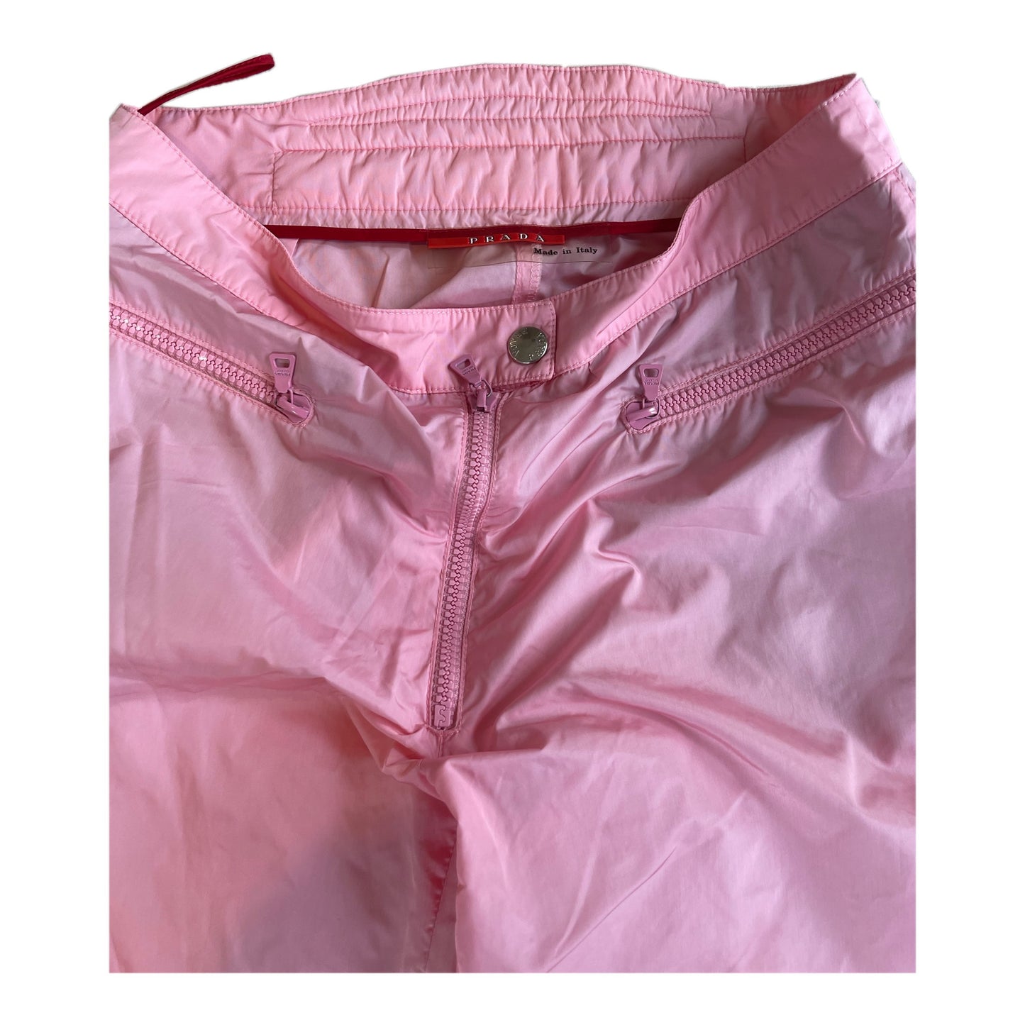 Prada Nylon Padded Knee Capri Zip Pants
