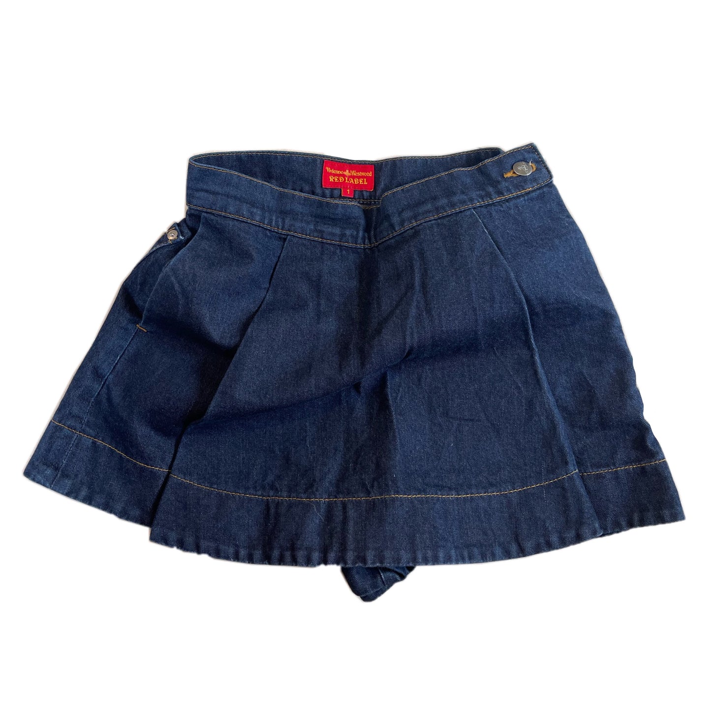 Vivienne Westwood Red Label Denim Skort w Orbit Heart Logo