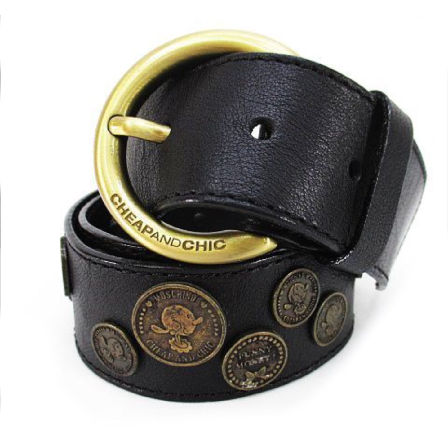 Moschino Waist Leather Coin Belt