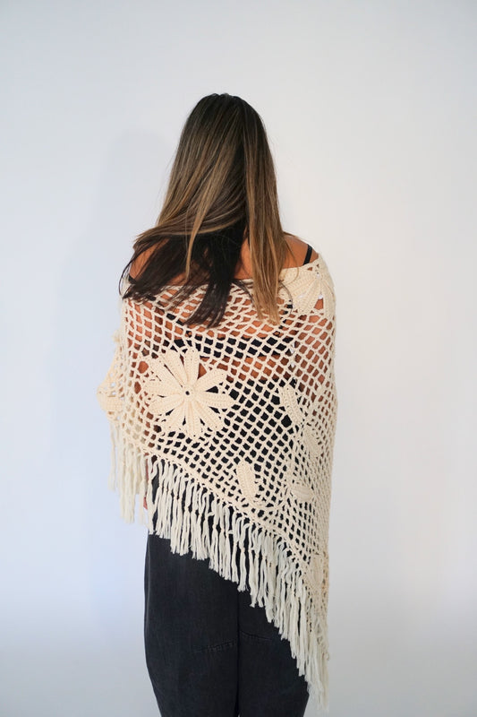 Roberto Cavalli Crochet Floral Poncho