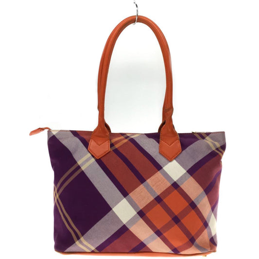 Vivienne Westwood Leather Plaid Check Tote Shoulder Bag