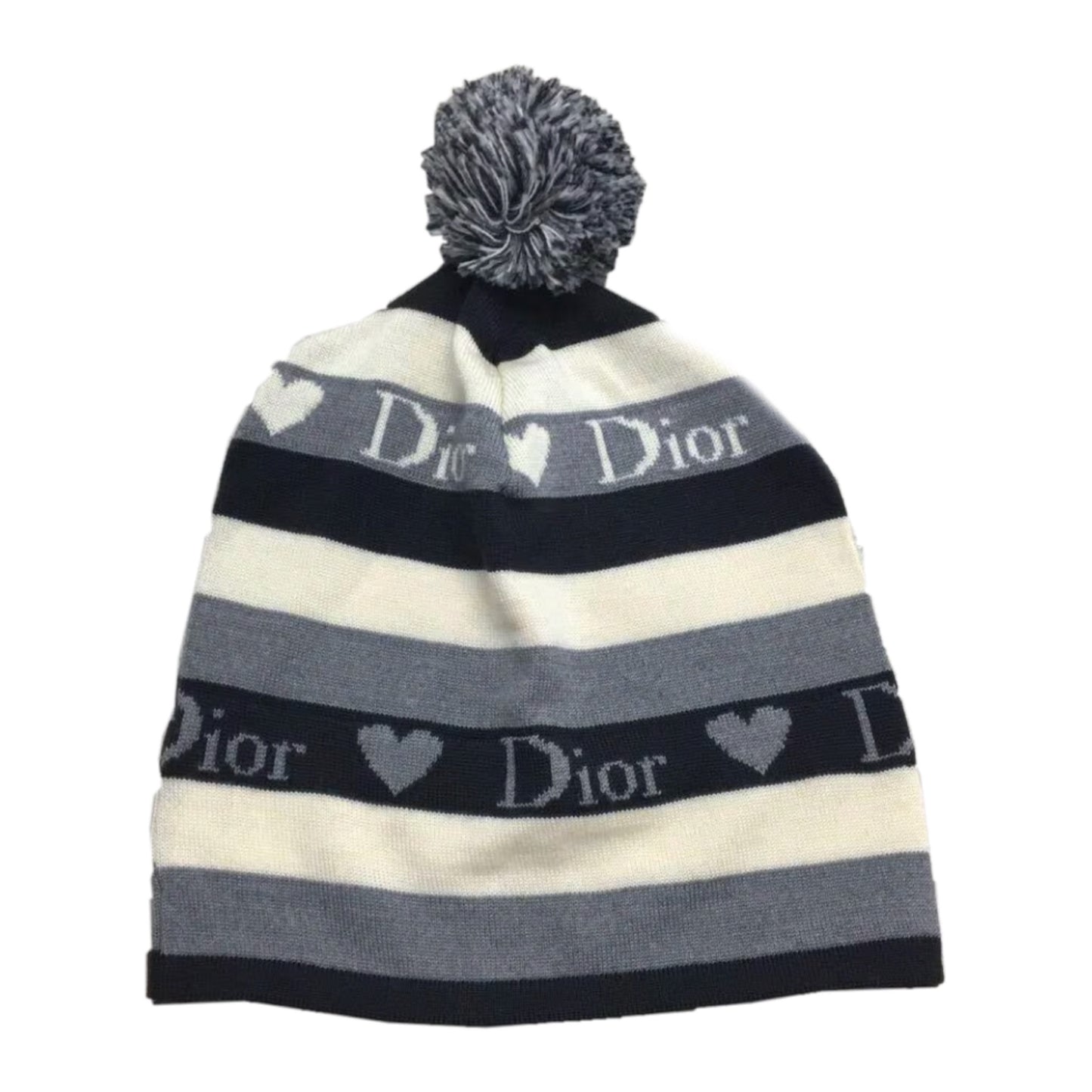 Christian Dior Heart Stripe Logo Beanie