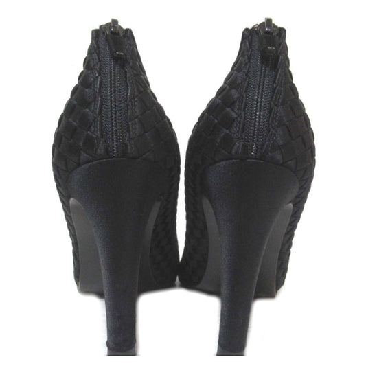 Bottega Veneta Woven Satin Ankle Heel Boots sz38