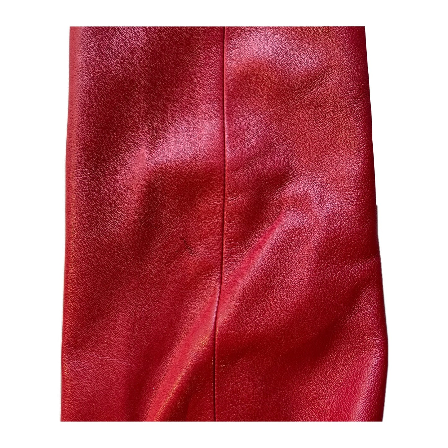 Loewe Red Leather Gold Button Logo Jacket
