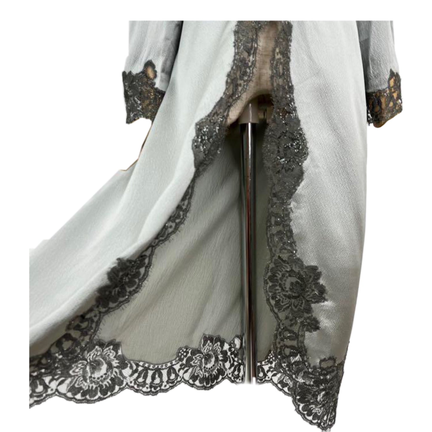 Moschino Boutique Lace Trim Button Down Asymmetrical Tunic Top