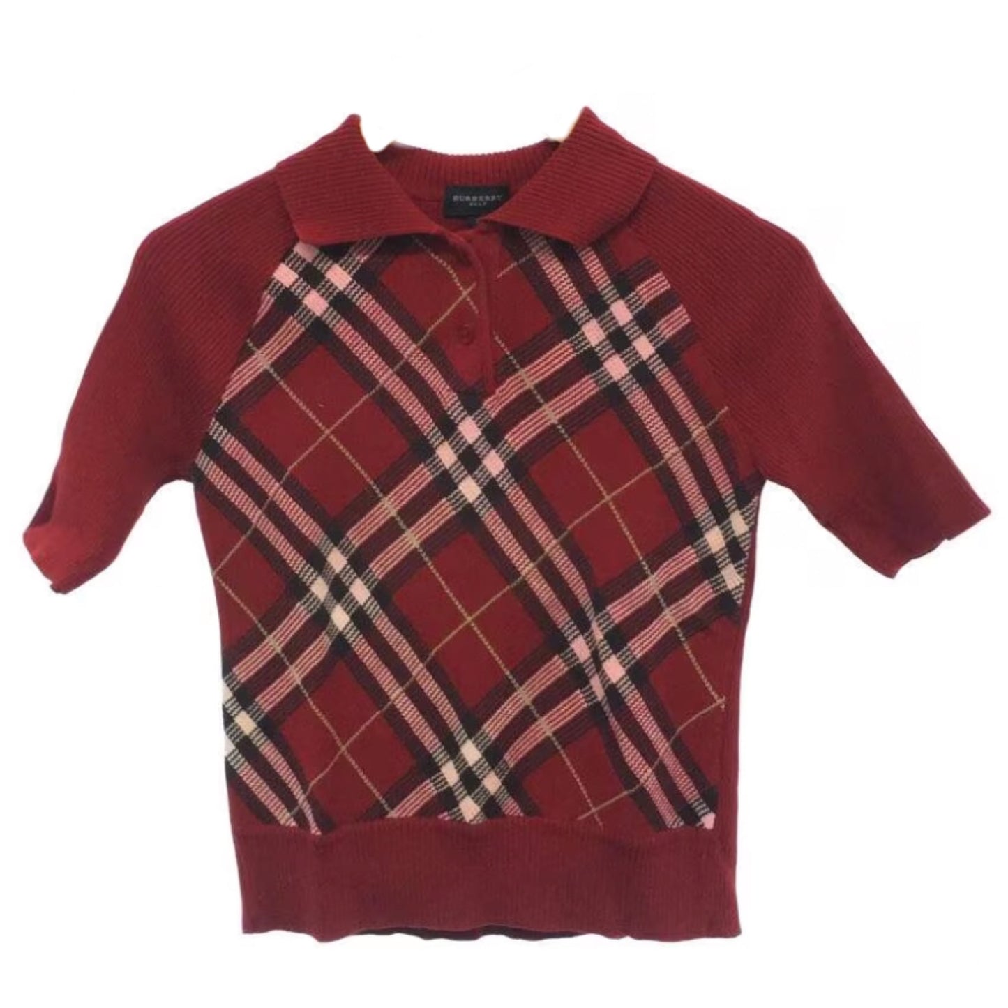 Burberry Golf Checkered Knit Polo