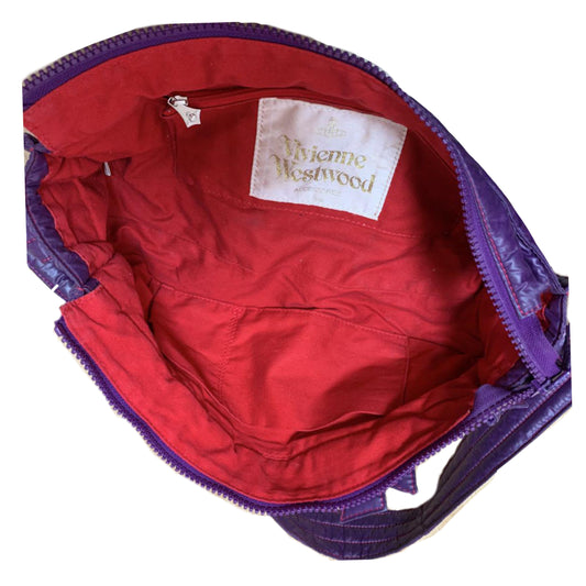 Viviene Westwood Purple Nylon Puffer Orbit Shoulder/Waistbag
