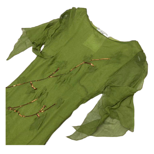 Versace Jeans Couture Silk Asymmetrical Branch Dress