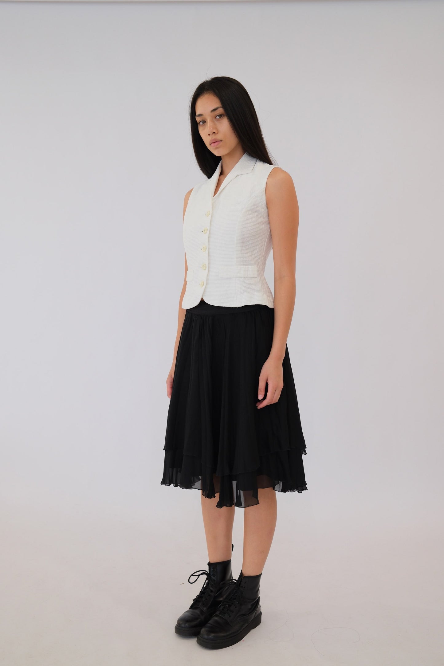 Sportmax Layered Silk Ruffle Skirt