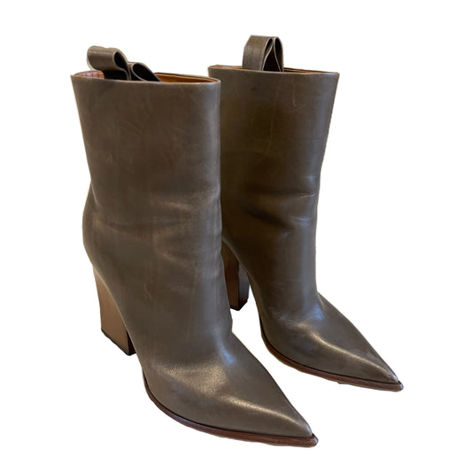 Celine Taupe Calf Point Booties