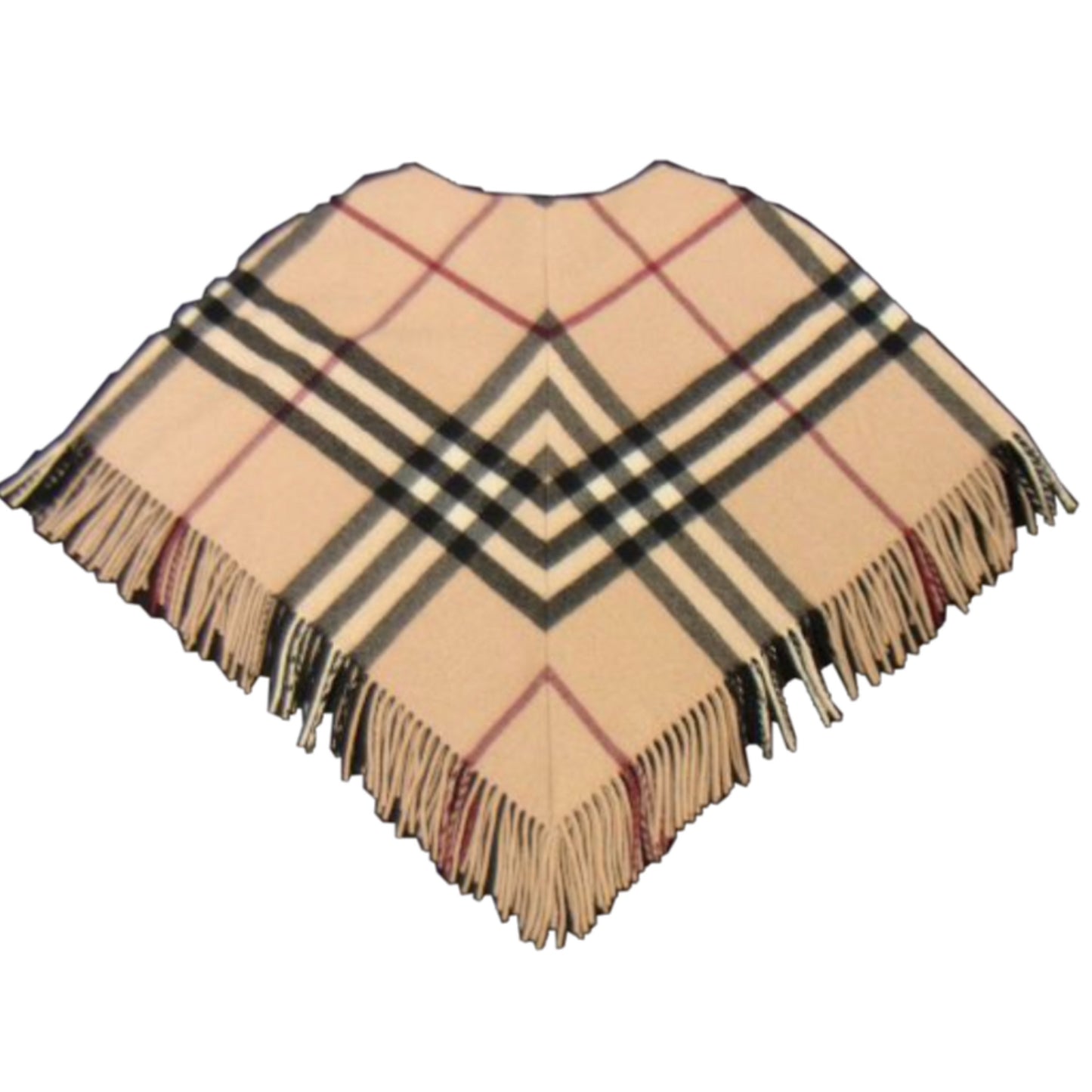 Burberry London Nova Check Fringe Poncho
