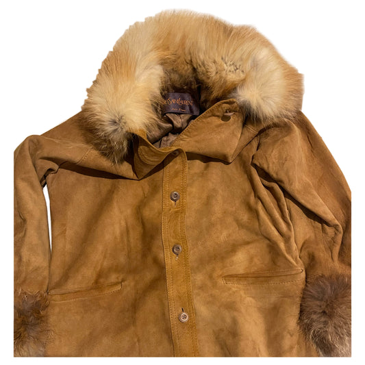 Yves Saint Laurent Suede Fur Coat