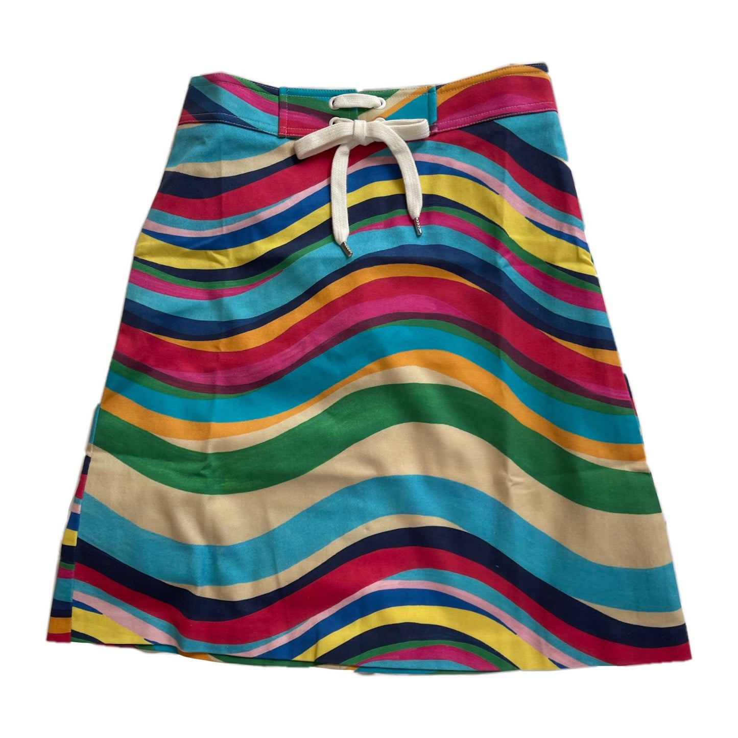 Valentino Red Rainbow Wave Tie A Line Skirt