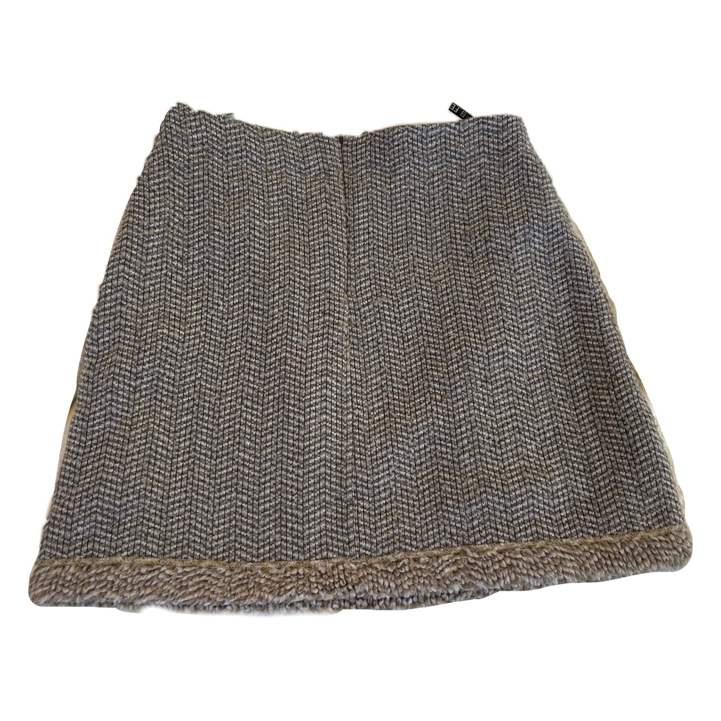 Fendi Fleece A Line Zig Zag Mini Skirt