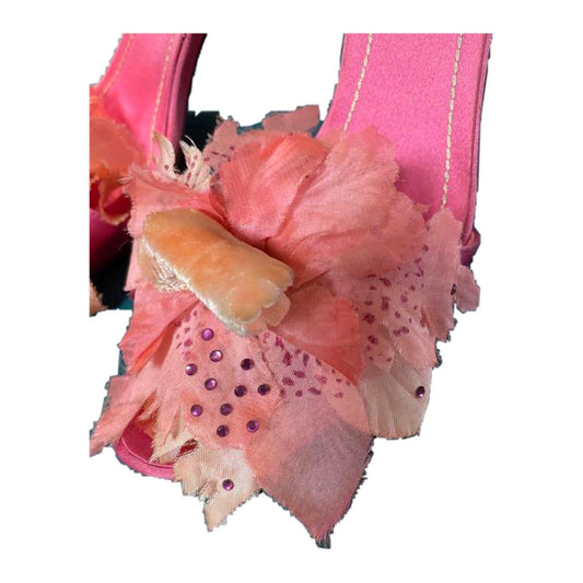 Rene Caovilla Floral Petal Rhinestone Heels