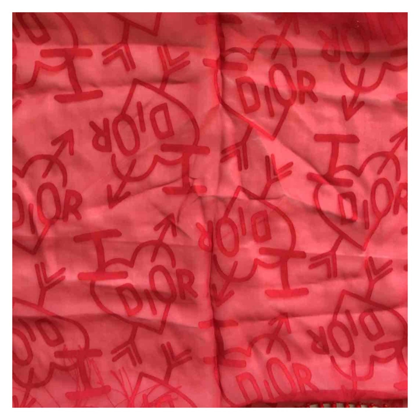Christian Dior I Love Dior Fringe Shawl Scarf