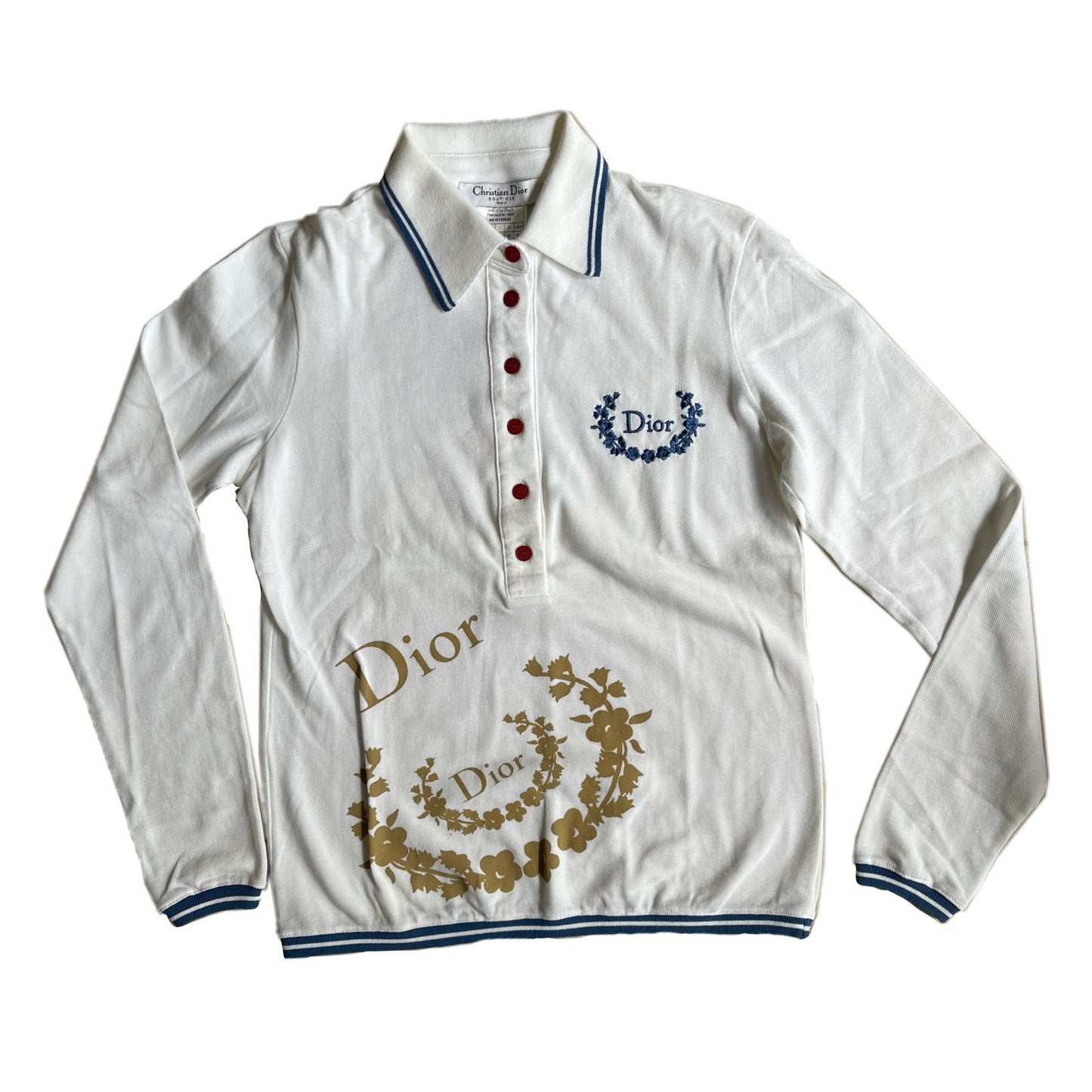 Christian Dior Logo Long Sleeve Polo