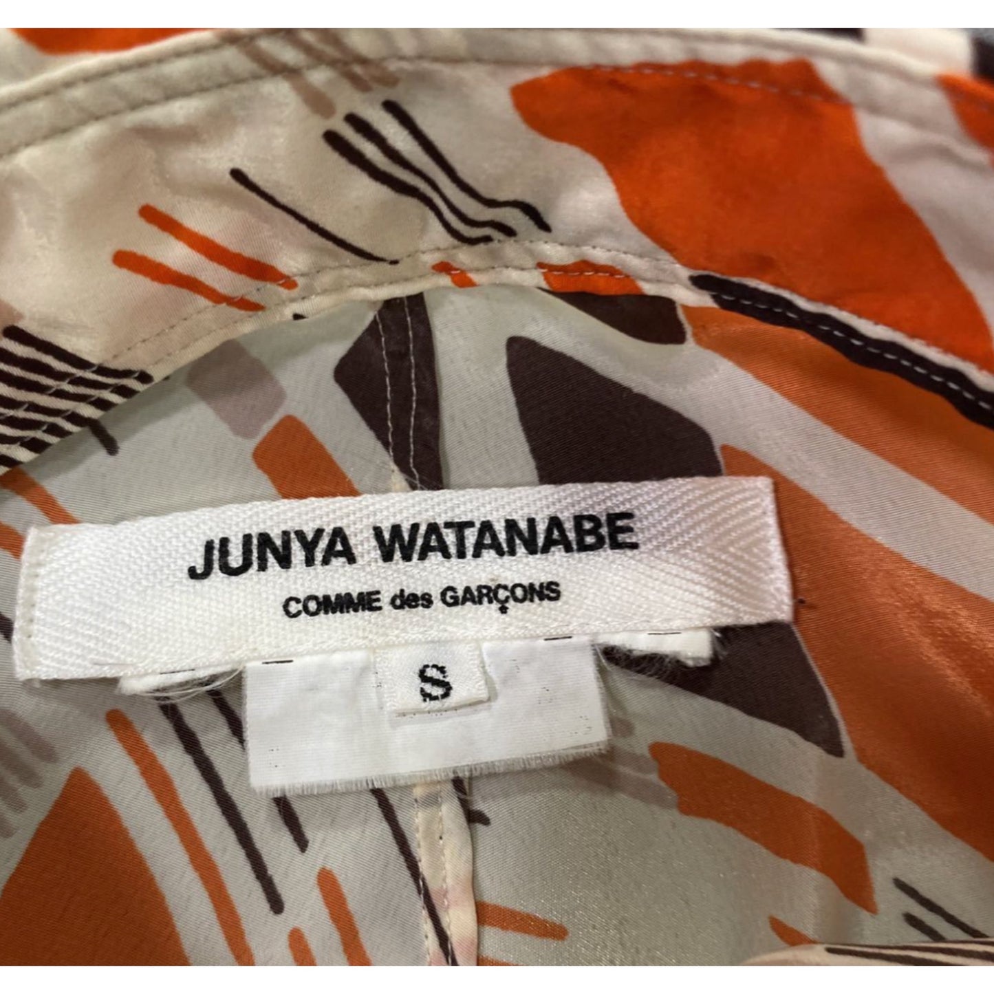 Junya Watanabe Comme Des Garcons Mosaic Tile Print Button Down Blouse