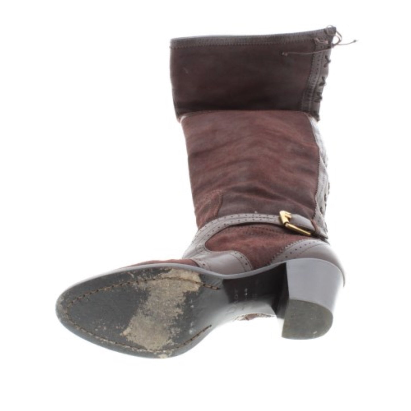 Christian Dior Leather Knee High Lace Back Boots