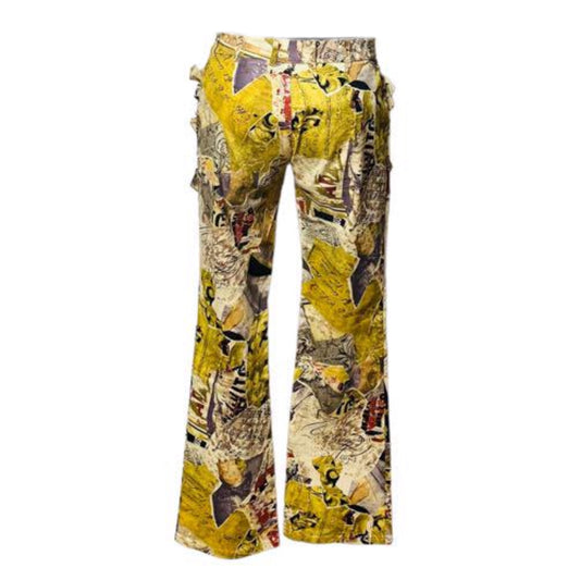 Moschino Letter Fruit Music Graphic Ruffle Pants