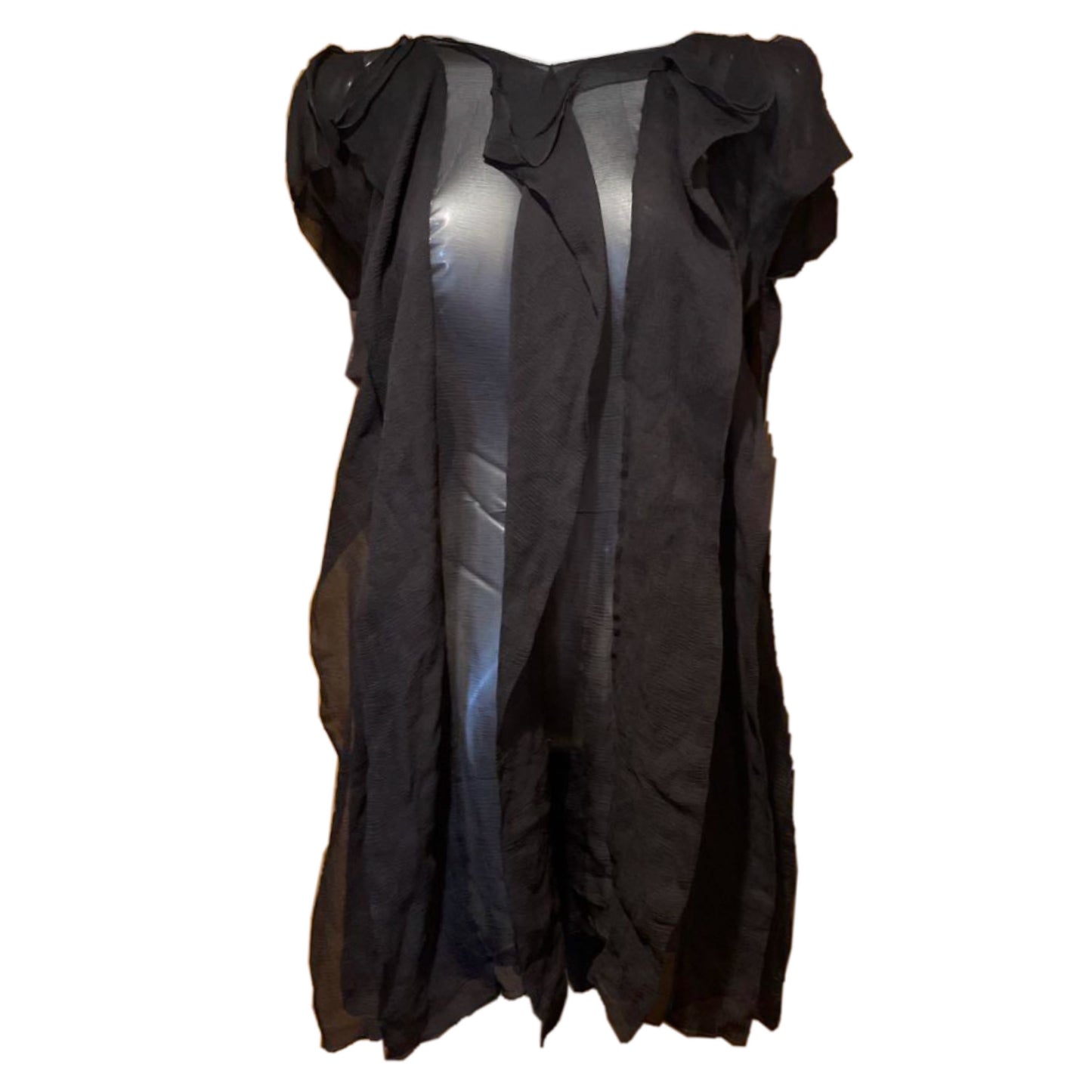 Moschino Vertical Ruffle Sheer Sless Dress