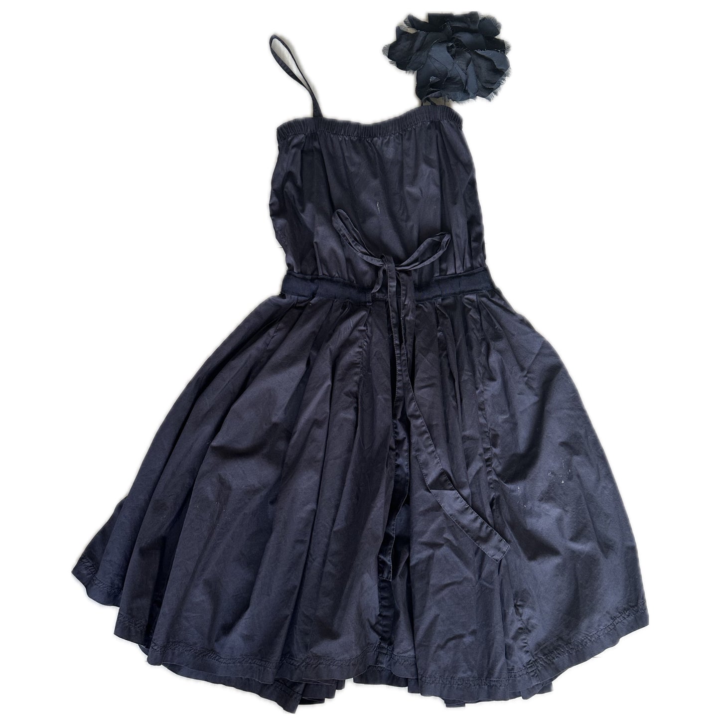 Lanvin x Comme Des Garcons Spaghetti Strap Dress w Floral Applique