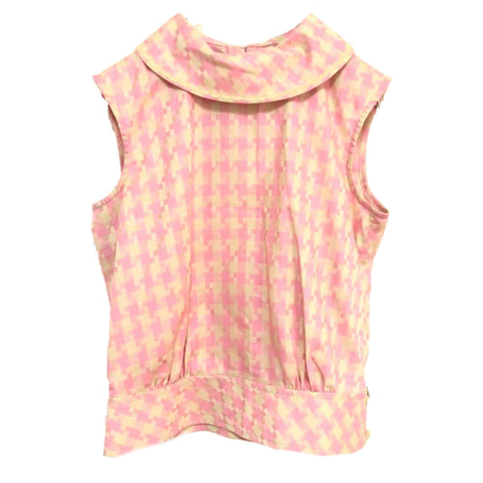 Chloe Houndstooth Mock Fold Neck Flare Skirt Suit Set