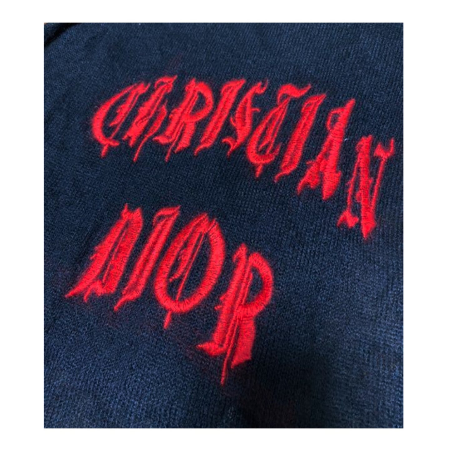 Christian Dior Gothic Font Logo Wool Scarf