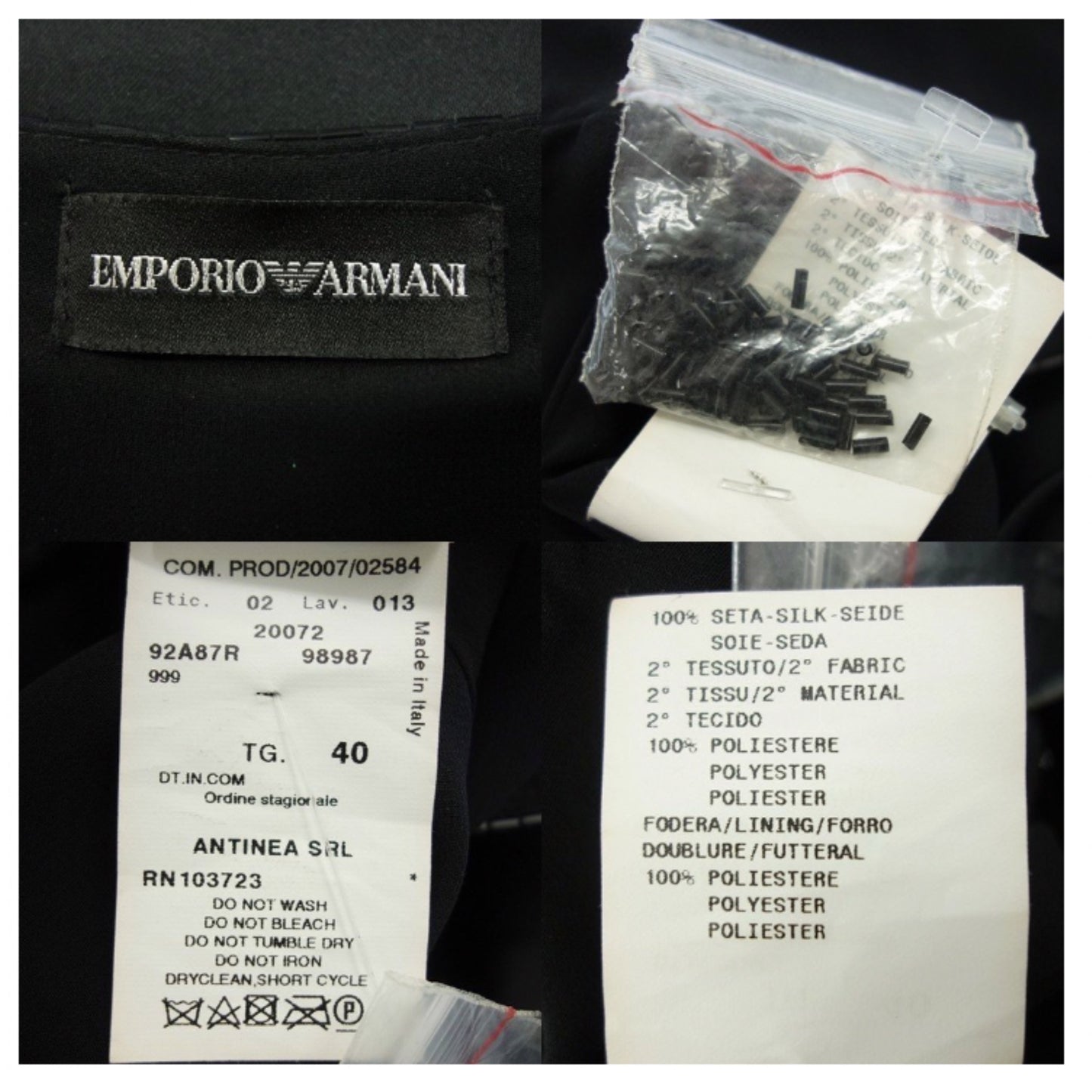 Emporio Armani Beaded Chest Mini Dress