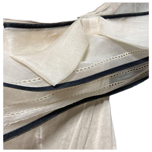 Valentino w Bow Applique Off Shulder Sless Top