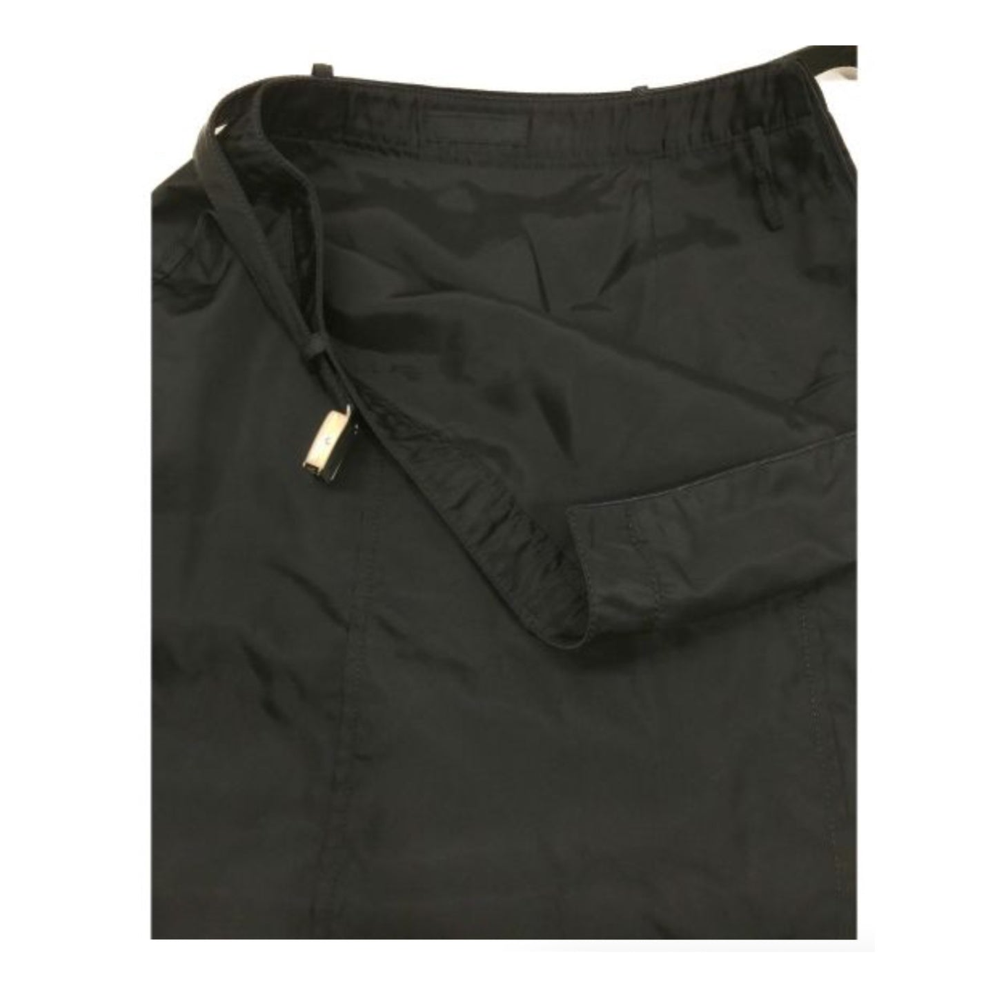 Prada Logo Buckle Belt Nylon A Line Skirt