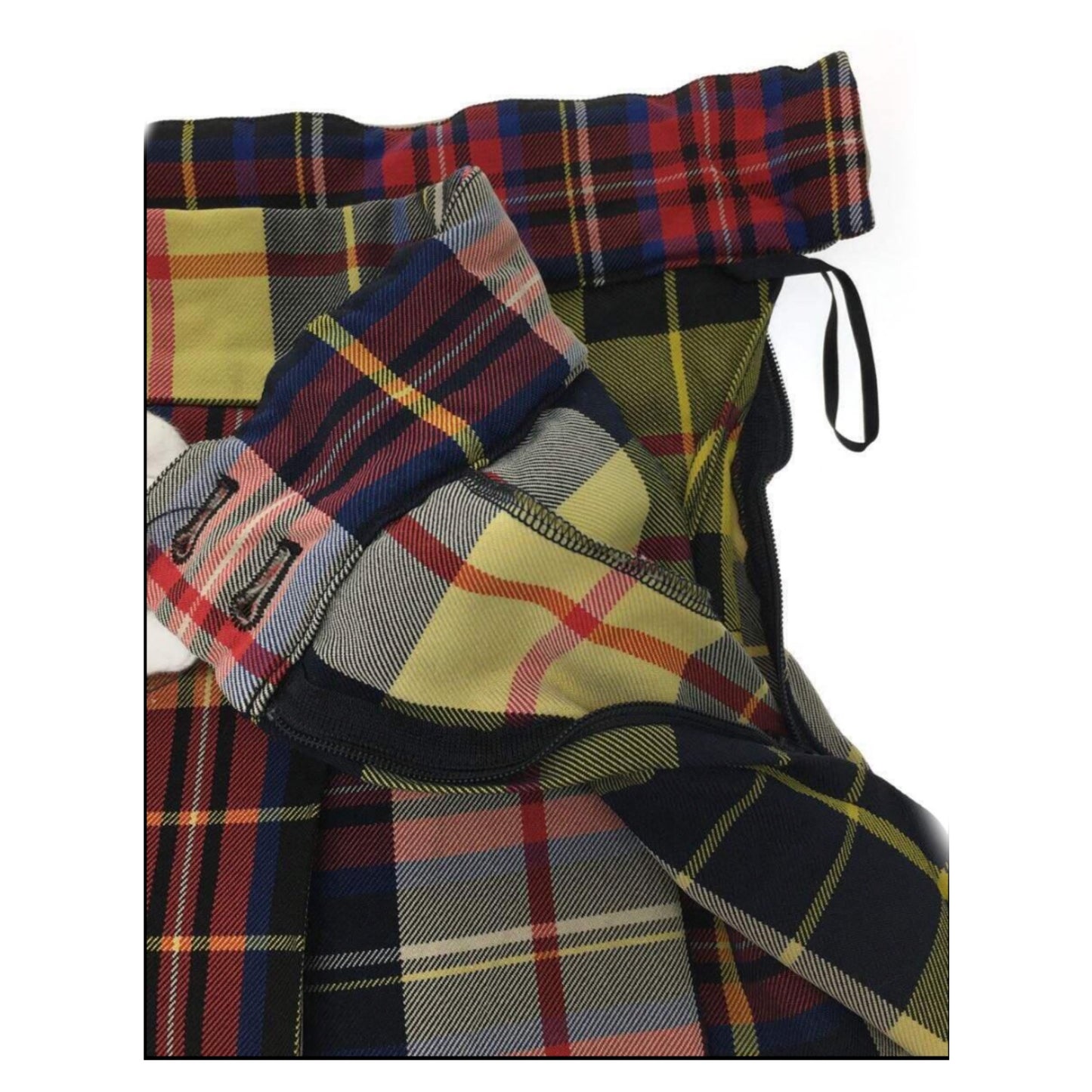 Comme Des Garcons Flare Checkered Pleat Midi Skirt